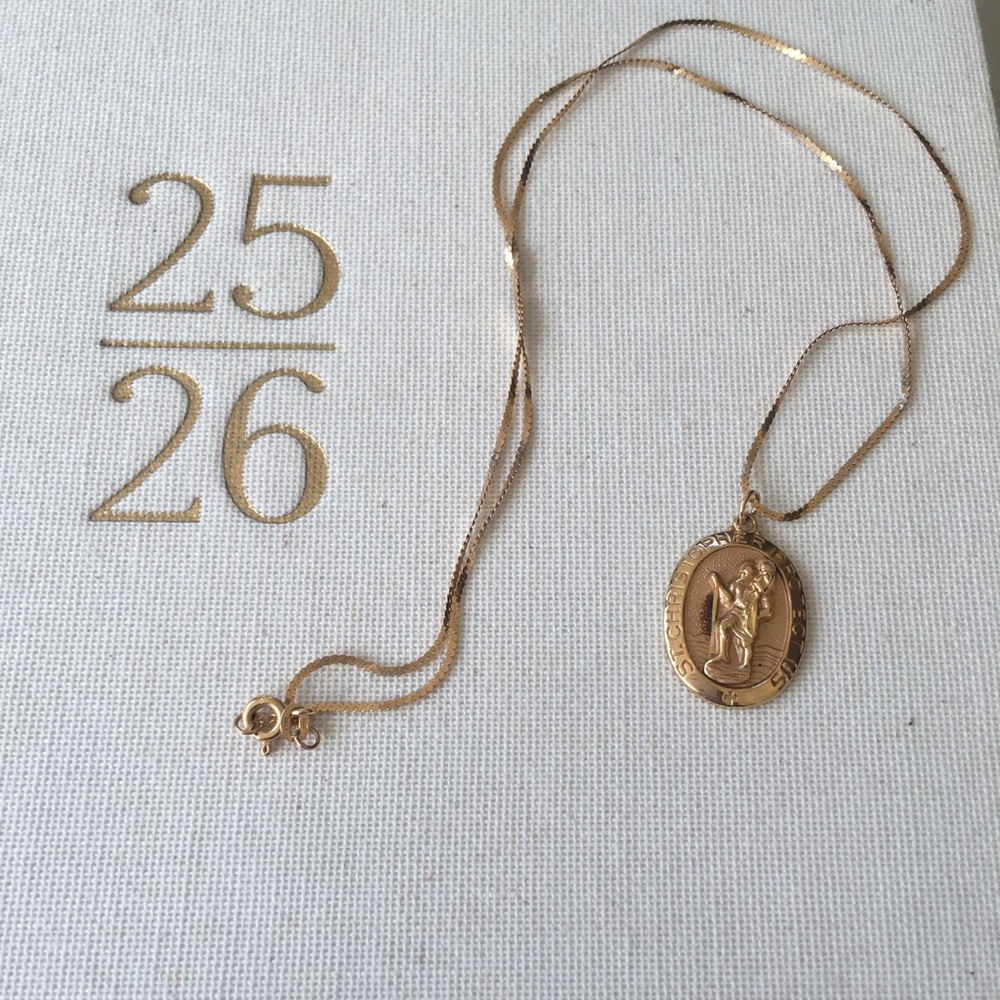 14K Gold St. Christopher Medal